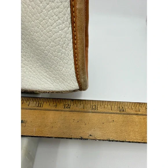 Vintage Dooney & Bourke White Brown Pebbled Satchel '80's '90s Classic USA